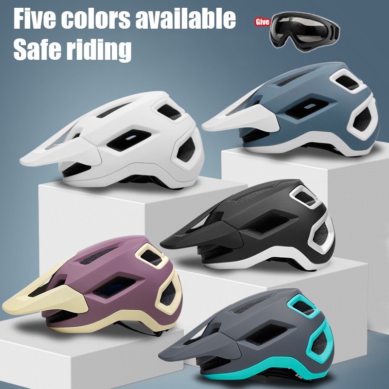 Bicycle Helmet - 2pcs Bike Riding Helmet Glasses Suit