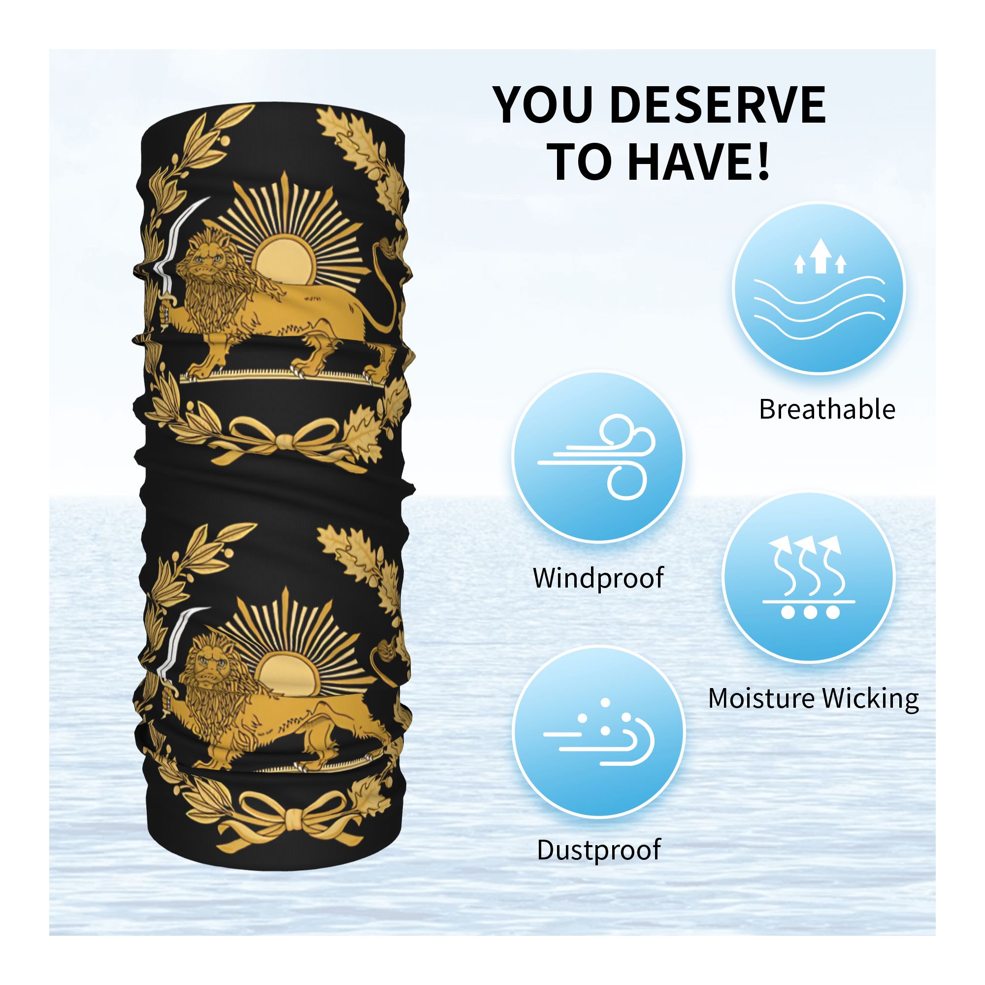 Lion and Sun Emblem of Persia  – Cycling Face Mask recenzja i cena
