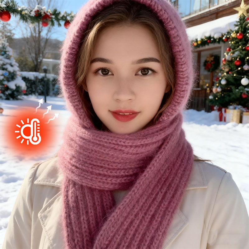Women's Knit Hat Scarf Set Fle – Cycling Gear For Cold Weather recenzja i cena