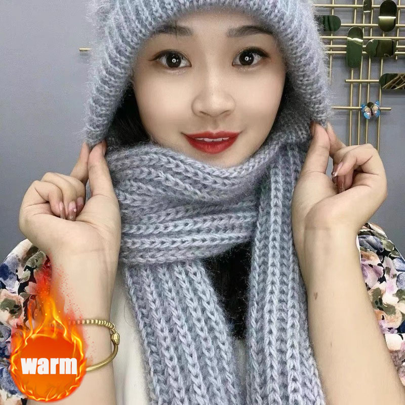Women's Knit Hat Scarf Set Fle – Cycling Gear For Cold Weather recenzja i cena