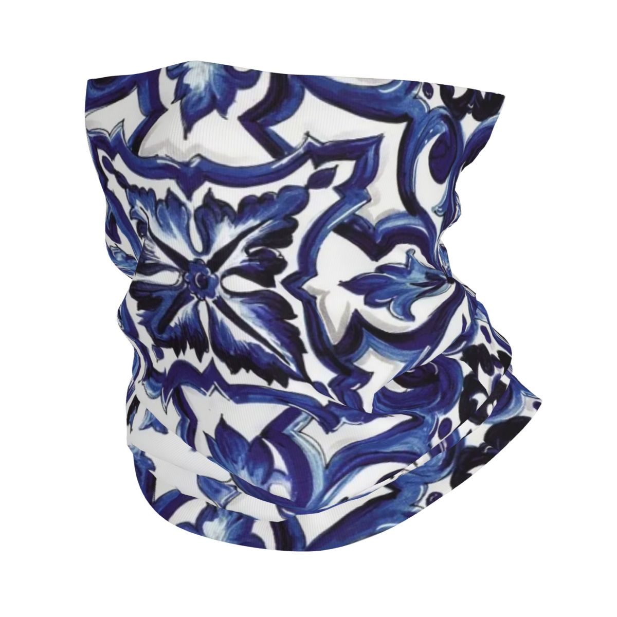 Blue Ornate Floral Mediterrane – Cycling Face Mask recenzja i cena