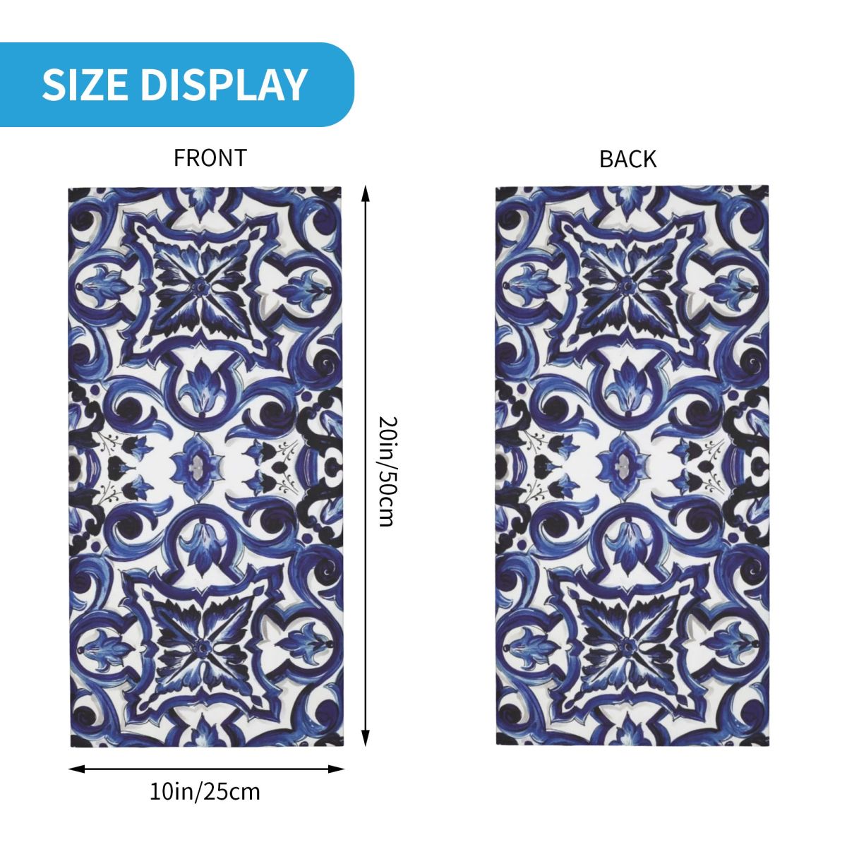 Blue Ornate Floral Mediterrane – Cycling Face Mask recenzja i cena