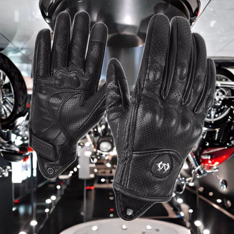 Retro Motorcycle Gloves PU Lea – Cycling Gear And Equipment recenzja i cena