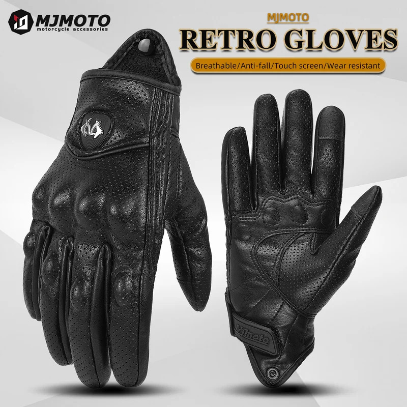 Retro Motorcycle Gloves PU Lea – Cycling Gear And Equipment recenzja i cena