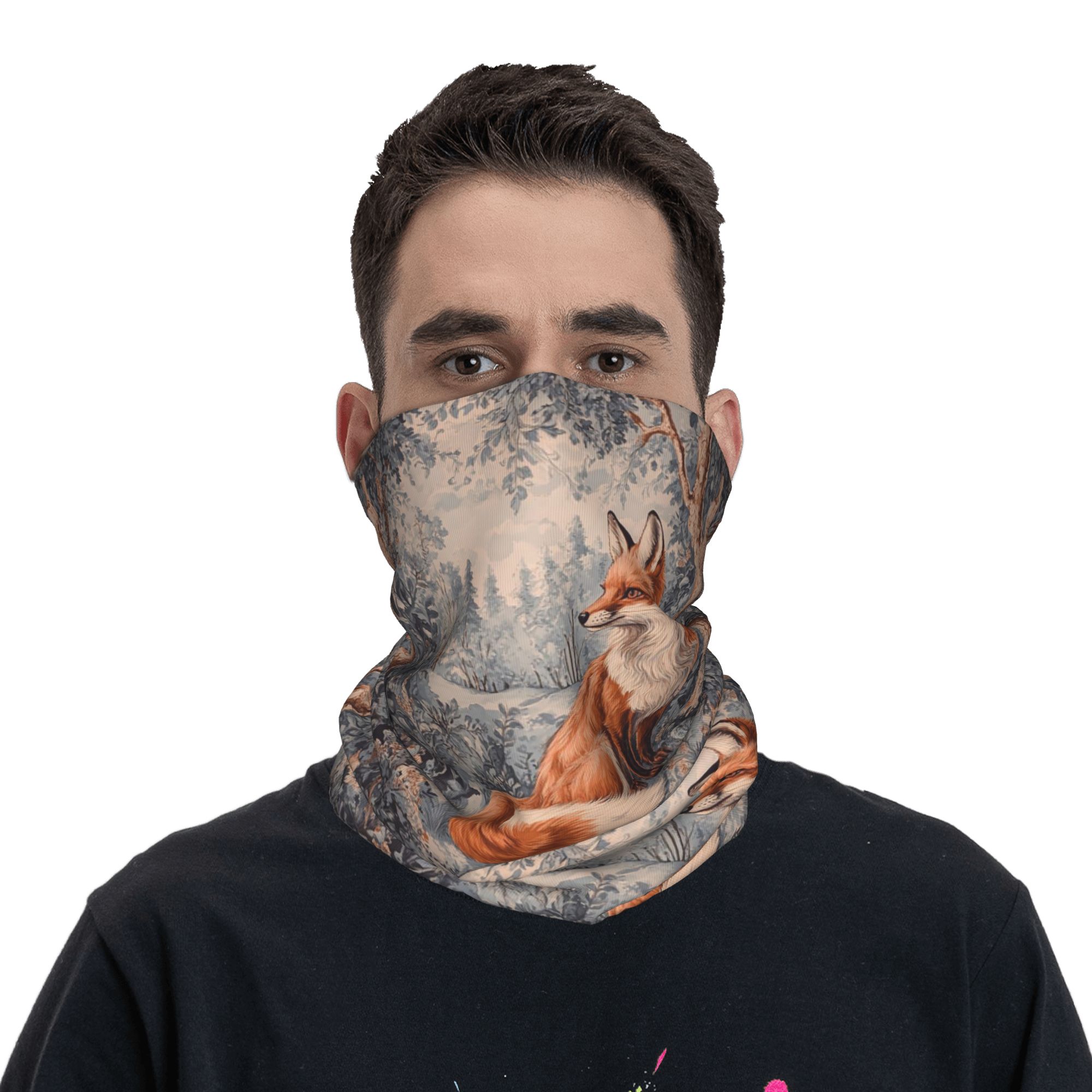 Fox and Floral Design Bandana  – Cycling Face Mask recenzja i cena