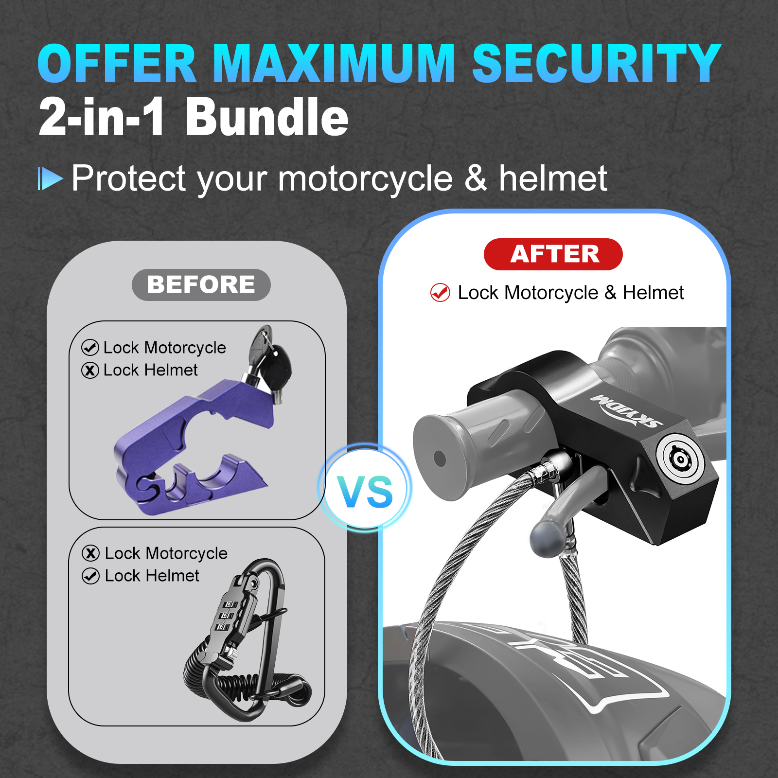Motorcycle handlebars Locks Mo – Bicycle Helmet recenzja i cena