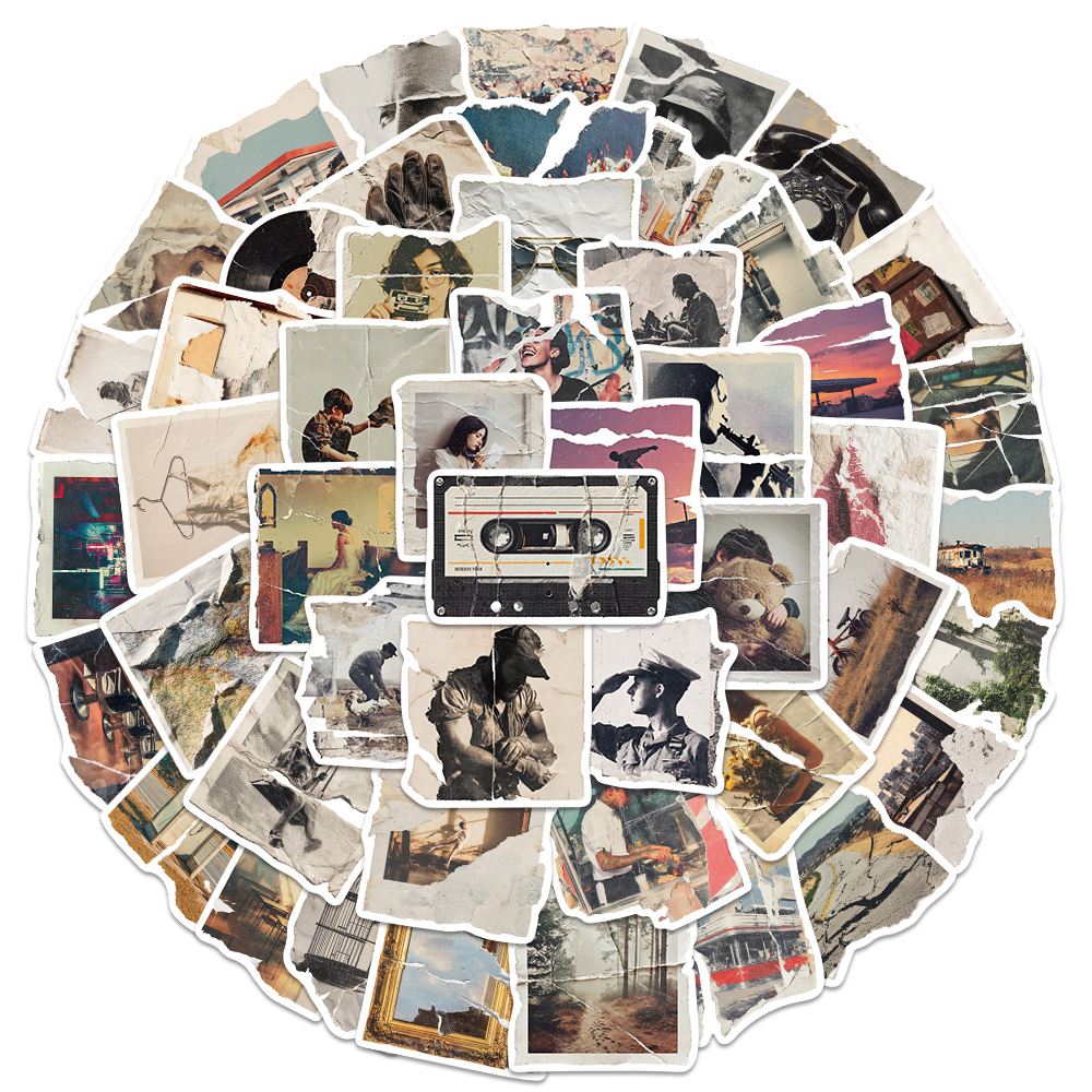 50pcs Torn Photo Sticker Creat – Bicycle Helmet recenzja i cena