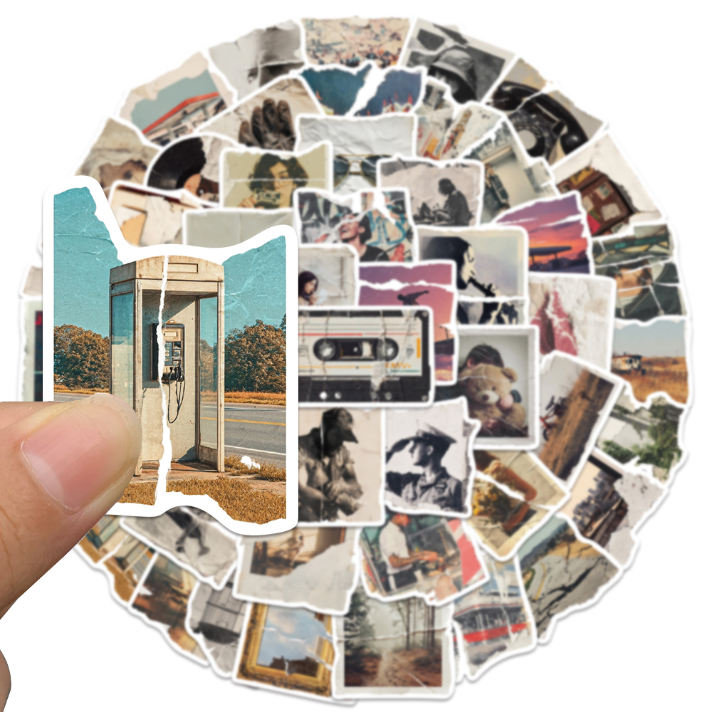50pcs Torn Photo Sticker Creat – Bicycle Helmet recenzja i cena