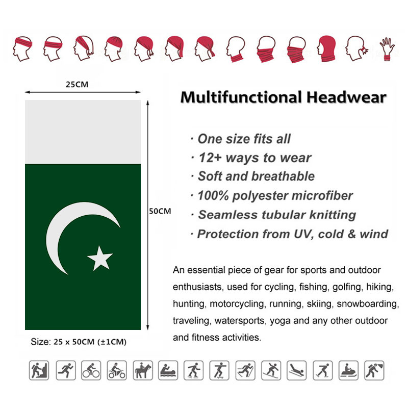Pakistan Flag Bandana Neck Cov – Cycling Gear Pakistan recenzja i cena